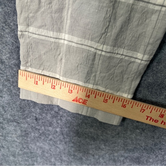 TAILORED by REBECA TAYLOR Linen Blend Trouser Pant Grey White Plaid Size 2 - Picture 10 of 12
